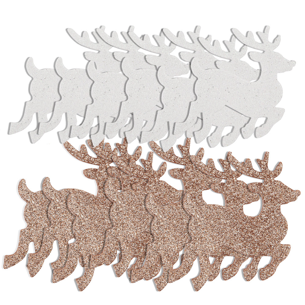 Naklejki z pianki brokatowe renifery (12szt) KSPI-405 Dalprint