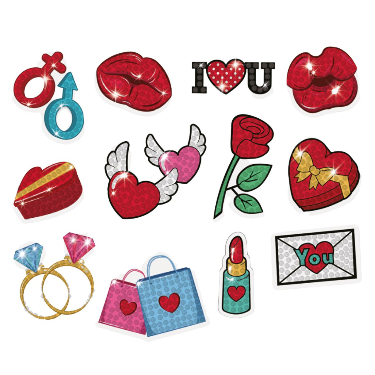 Haft diamentowy - naklejki Love KSZK-017 dpCraft