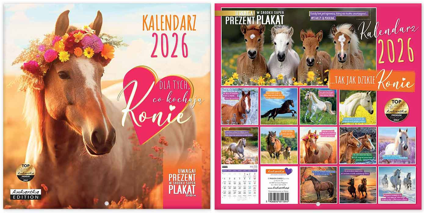 Kalendarz Classic Q Konie Passion Cards