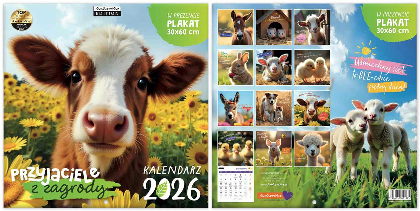 Kalendarz Classic Q Przyjaciele z zagrody Passion Cards