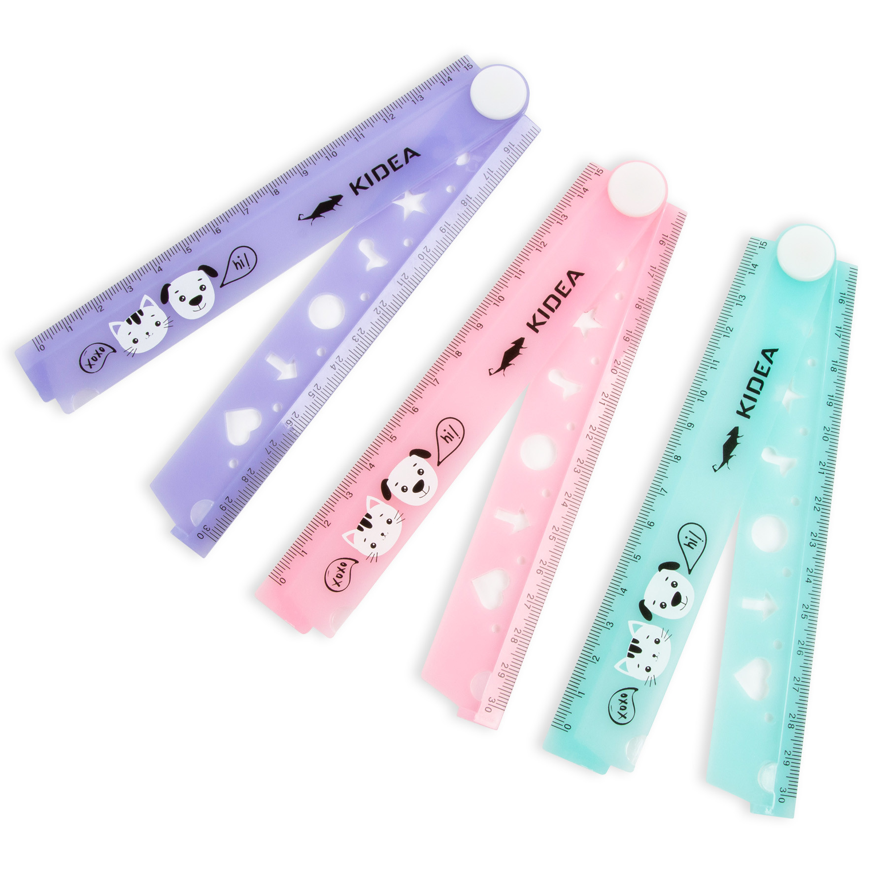 Linijka składana 30cm z szablonami Kidea LS30CMSZKA Derform