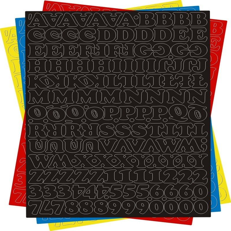 Litery/cyfry samop. MIX (10cm) 35cmx25cm PAMA