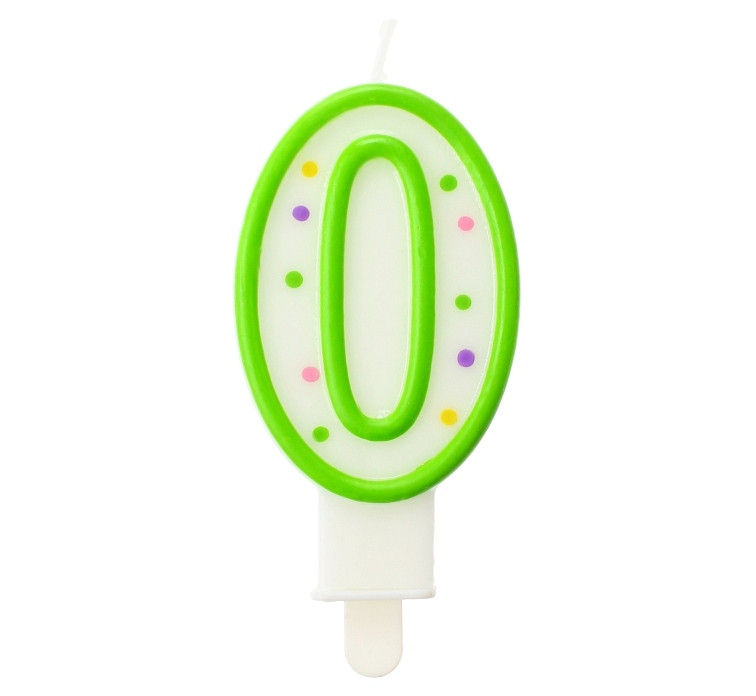 Świeczka cyferka z kropeczkami 0 GoDan