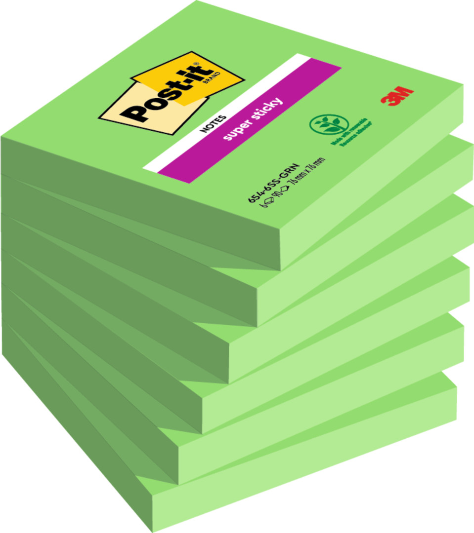 Karteczki samoprzylepne Post-it® Super Sticky Zielone 76x76 90k