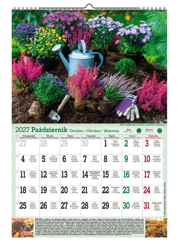 Kalendarz A3 VD.16 Poradnik Działkowca i Ogrodnika Pan Kalendarzyk