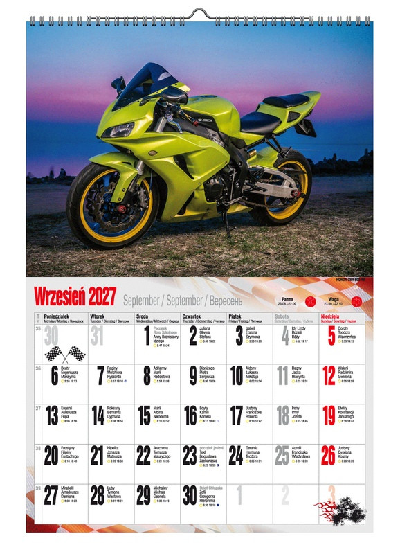 Kalendarz A3 VD.21 Motocykle Pan Kalendarzyk