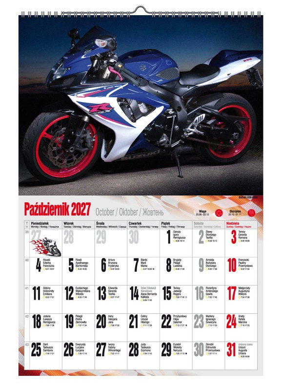 Kalendarz A3 VD.21 Motocykle Pan Kalendarzyk