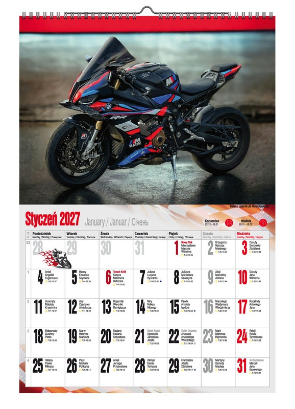 Kalendarz A3 VD.21 Motocykle Pan Kalendarzyk