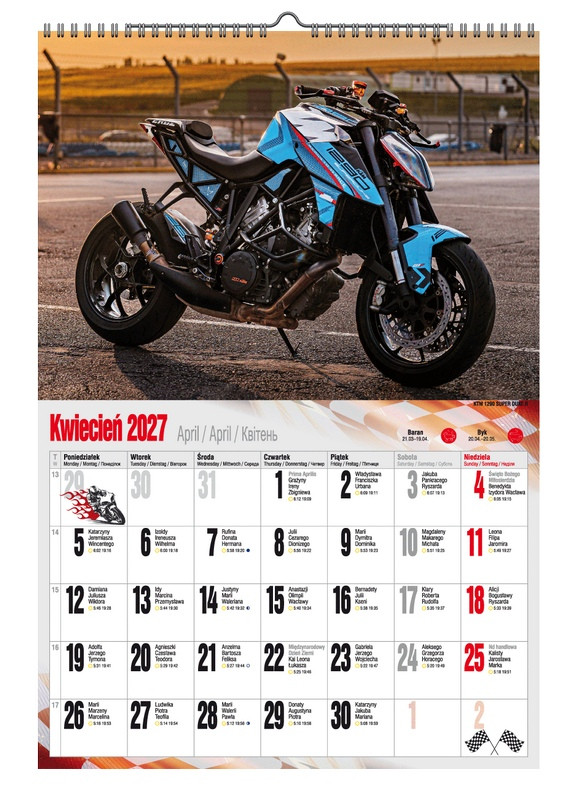 Kalendarz A3 VD.21 Motocykle Pan Kalendarzyk