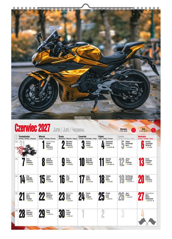 Kalendarz A3 VD.21 Motocykle Pan Kalendarzyk