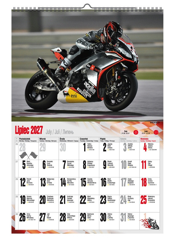 Kalendarz A3 VD.21 Motocykle Pan Kalendarzyk