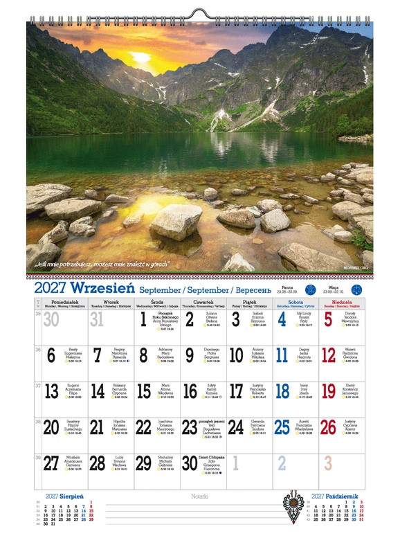 Kalendarz A3 v.1 Tatry, że Hej! Pan Kalendarzyk