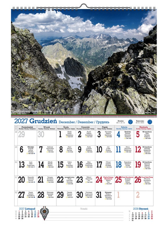 Kalendarz A3 v.1 Tatry, że Hej! Pan Kalendarzyk