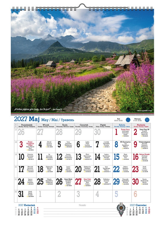 Kalendarz A3 v.1 Tatry, że Hej! Pan Kalendarzyk