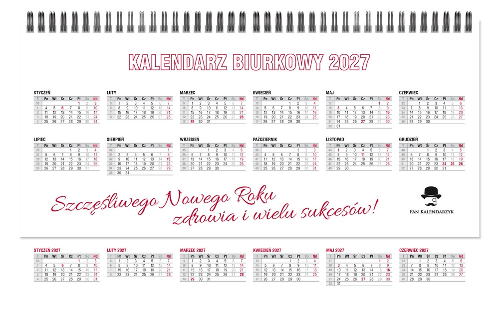 Kalendarz biurkowy poprzeczny KBP-V Pan Kalendarzyk