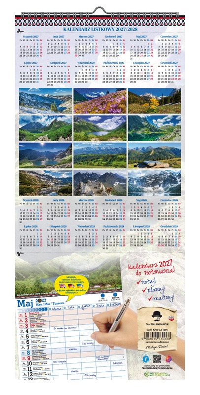 Kalendarz paskowy szeroki KPS V.3 Tatry Pan Kalendarzyk