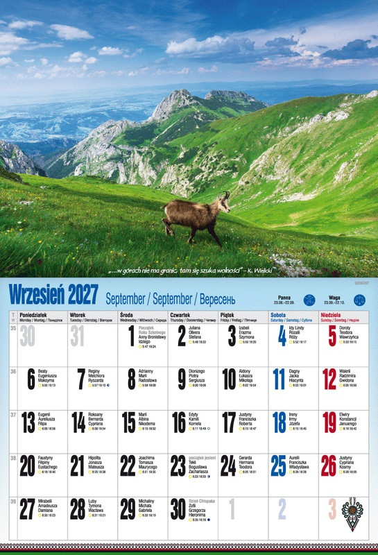 Kalendarz albumowy KSA V.5 Tatry po zbóju!!! Pan Kalendarzyk