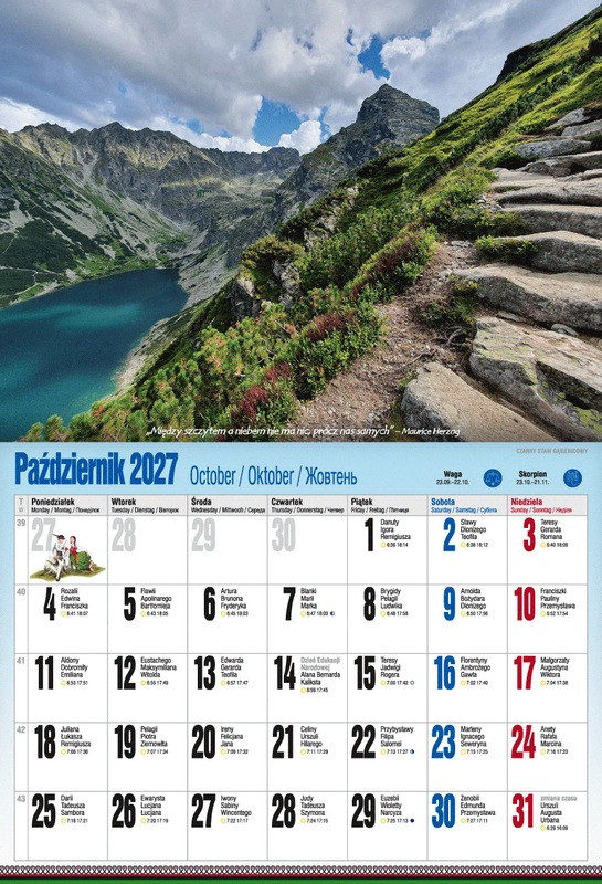 Kalendarz albumowy KSA V.5 Tatry po zbóju!!! Pan Kalendarzyk