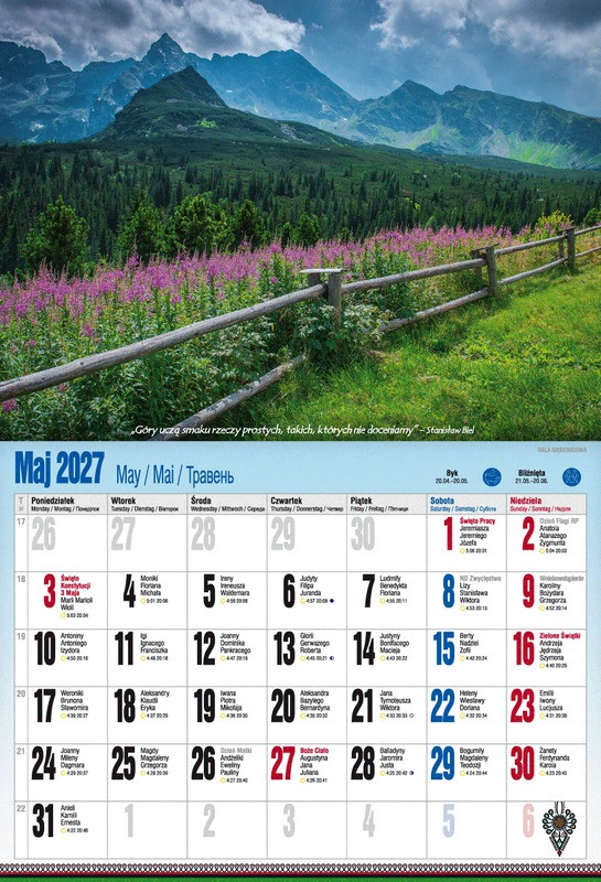 Kalendarz albumowy KSA V.5 Tatry po zbóju!!! Pan Kalendarzyk