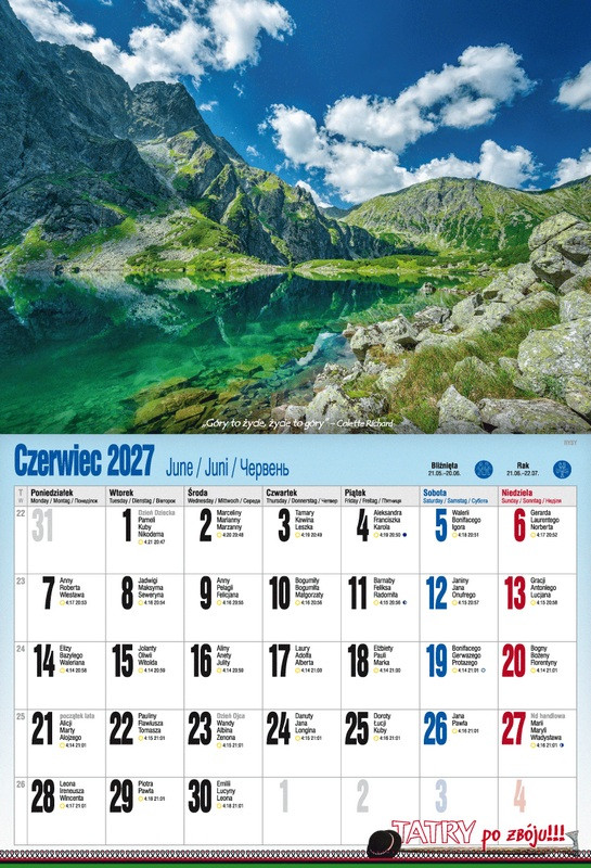 Kalendarz albumowy KSA V.5 Tatry po zbóju!!! Pan Kalendarzyk