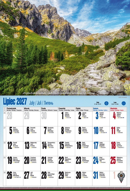 Kalendarz albumowy KSA V.5 Tatry po zbóju!!! Pan Kalendarzyk