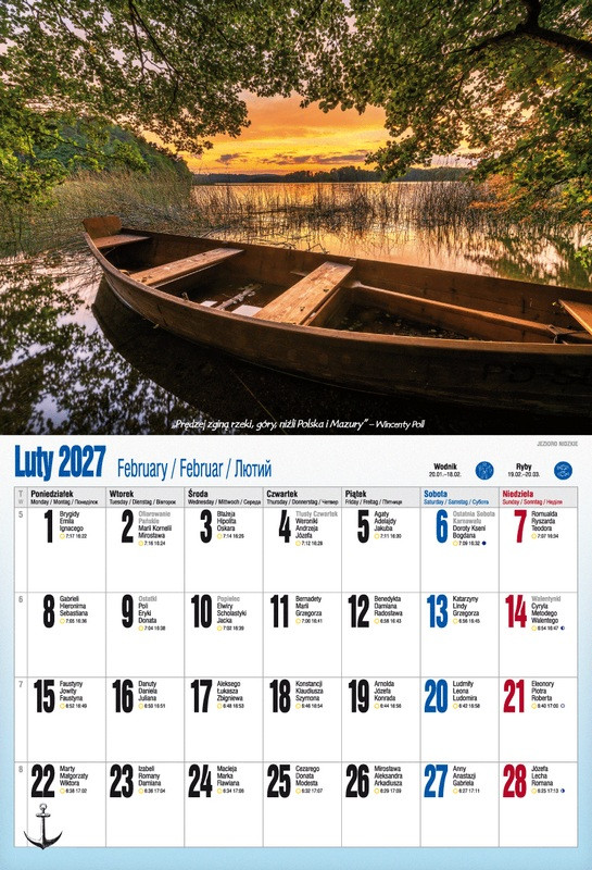 Kalendarz albumowy KSA v.6 Mazury cud natury Pan Kalendarzyk