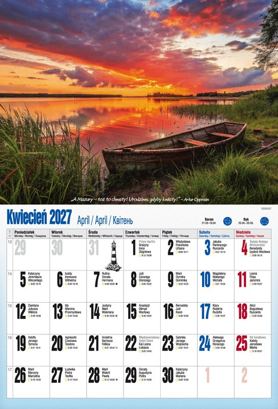 Kalendarz albumowy KSA v.6 Mazury cud natury Pan Kalendarzyk