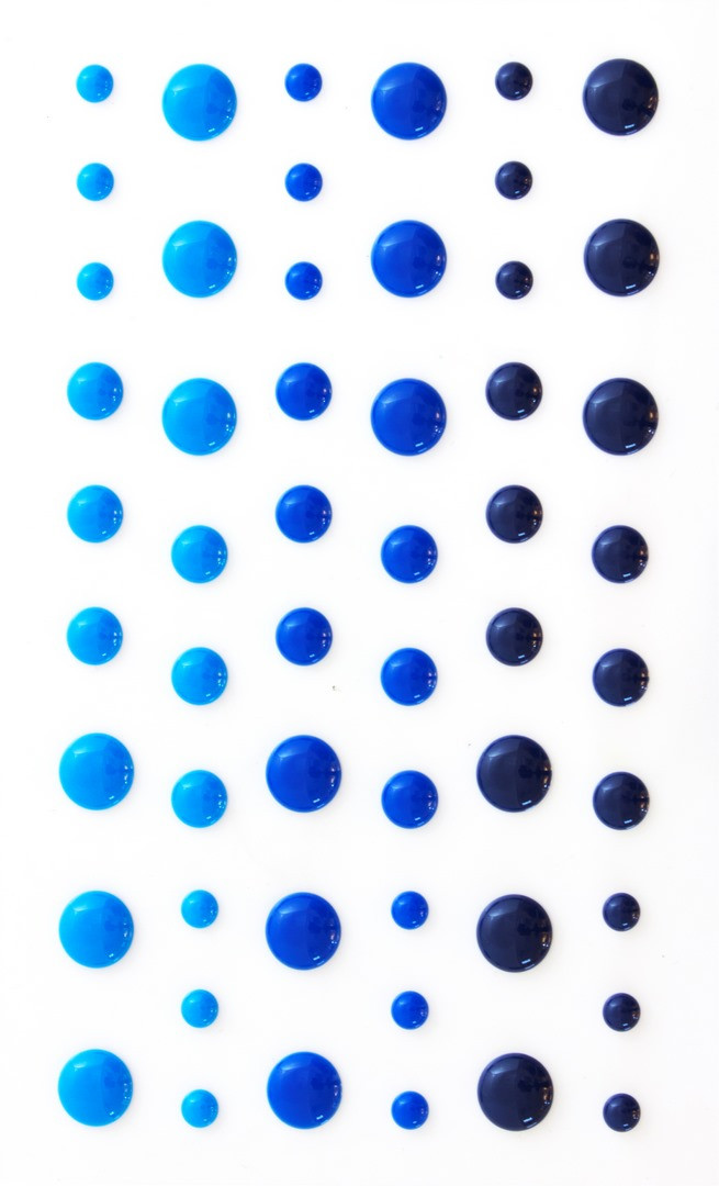 Emaliowane kropki samoprzylepne niebieskie 4-7mm 54szt. 251117 Argo