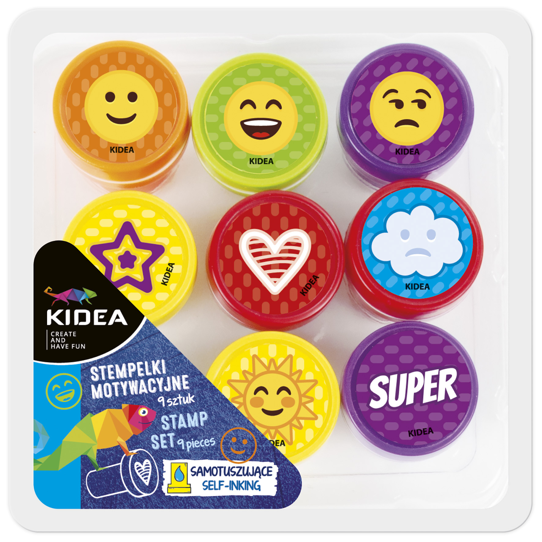 Stempelki motywacyjne 9 szt SM9KA Derform