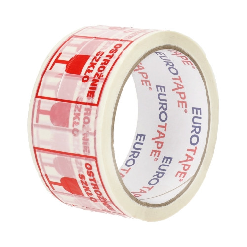 Taśma pakowa z nadrukiem OSTROŻNIE SZKŁO Dalpo