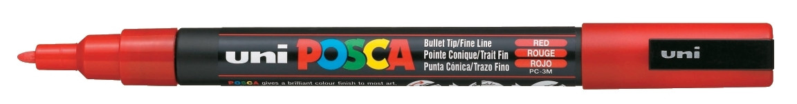 Marker z farbą plakatową Uni Posca, PC-3M 1,5mm czerwony