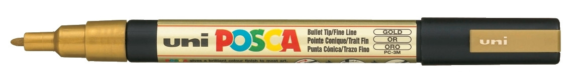 Marker z farbą plakatową Uni Posca, PC-3M 1,5mm złoty