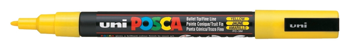 Marker z farbą plakatową Uni Posca, PC-3M 1,5mm żółty