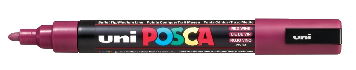 Marker z farbą plakatową Uni Posca, PC-5M 2,5mm burgund