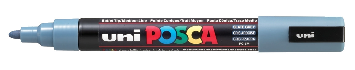 Marker z farbą plakatową Uni Posca, PC-5M 2,5mm ciemnoszary