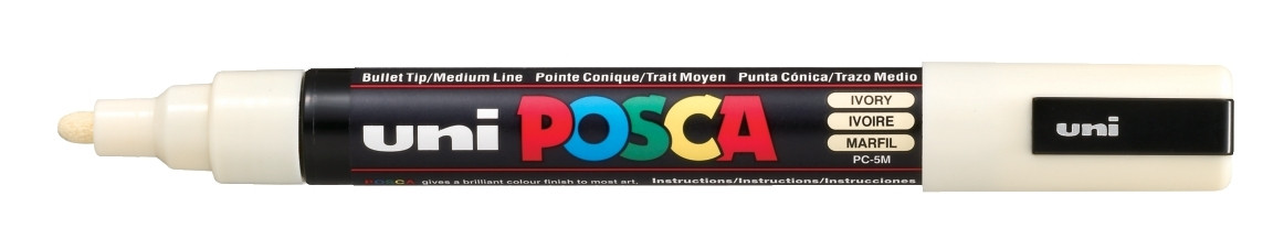 Marker z farbą plakatową Uni Posca PC-5M 2,5mm kość słoniowa