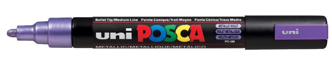 Marker z farbą plakatową Uni Posca, PC-5M 2,5mm metaliczny fioletowy
