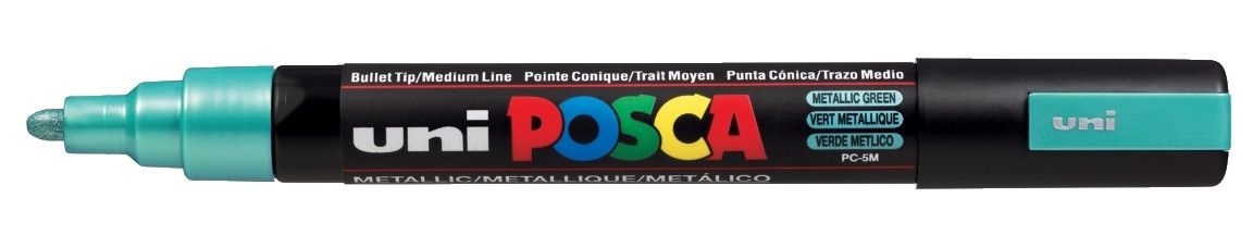 Marker z farbą plakatową Uni Posca, PC-5M 2,5mm metaliczny zielony