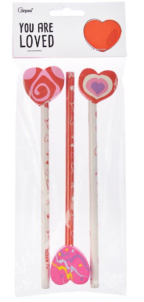 Walentynkowy ołówek z gumką (3)  ARPEX