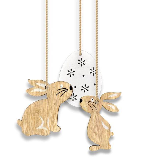 Drewniane zawieszki (3szt) Wielkanoc Arpex