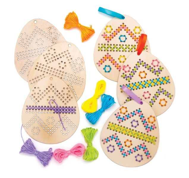 Drewniany zestaw kreatywny - pisanki z haftem Wielkanoc Arpex