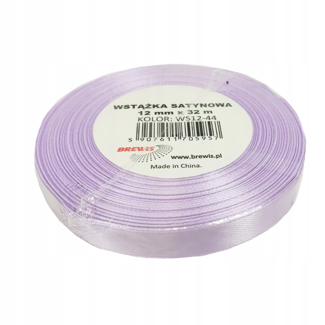 Wstążka satynowa 12mm/32m Jasna lawenda WS12-44 Brewis