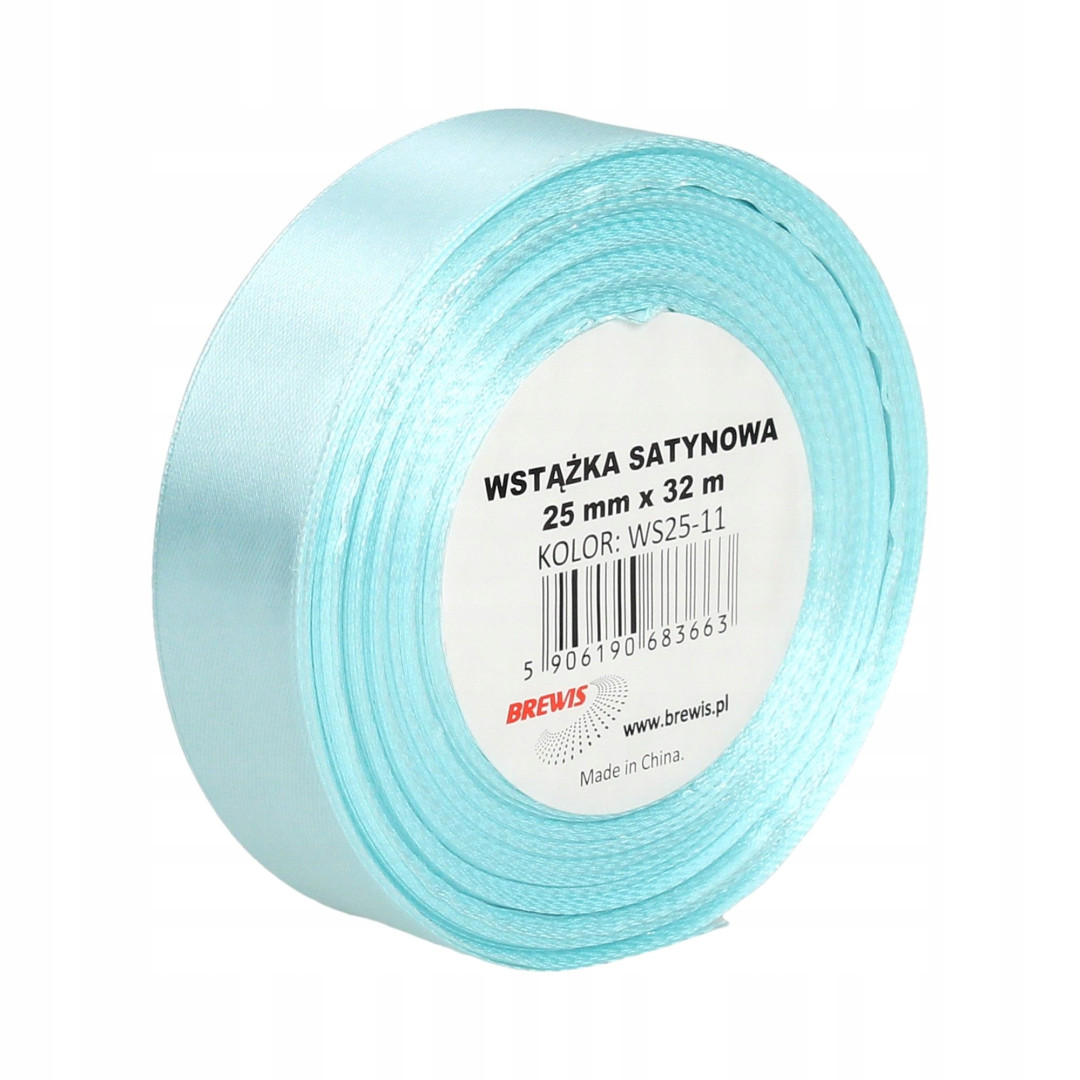 Wstążka satynowa 25mmx32m Błękitny WS25-900 Brewis