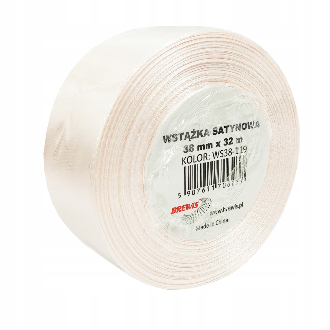 Wstążka satynowa 38mmx32m Szampański WS38-119 Brewis