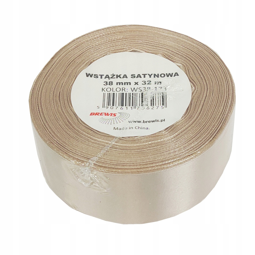 Wstążka satynowa 38mmx32m Migdałowy WS38-173 Brewis