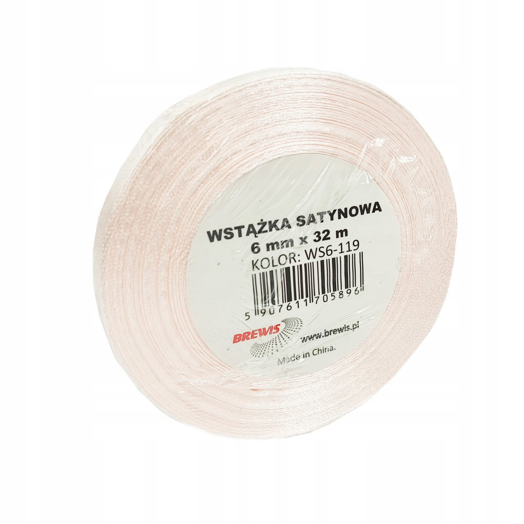 Wstążka satynowa 6mm/32m Szampańska WS6-119 Brewis