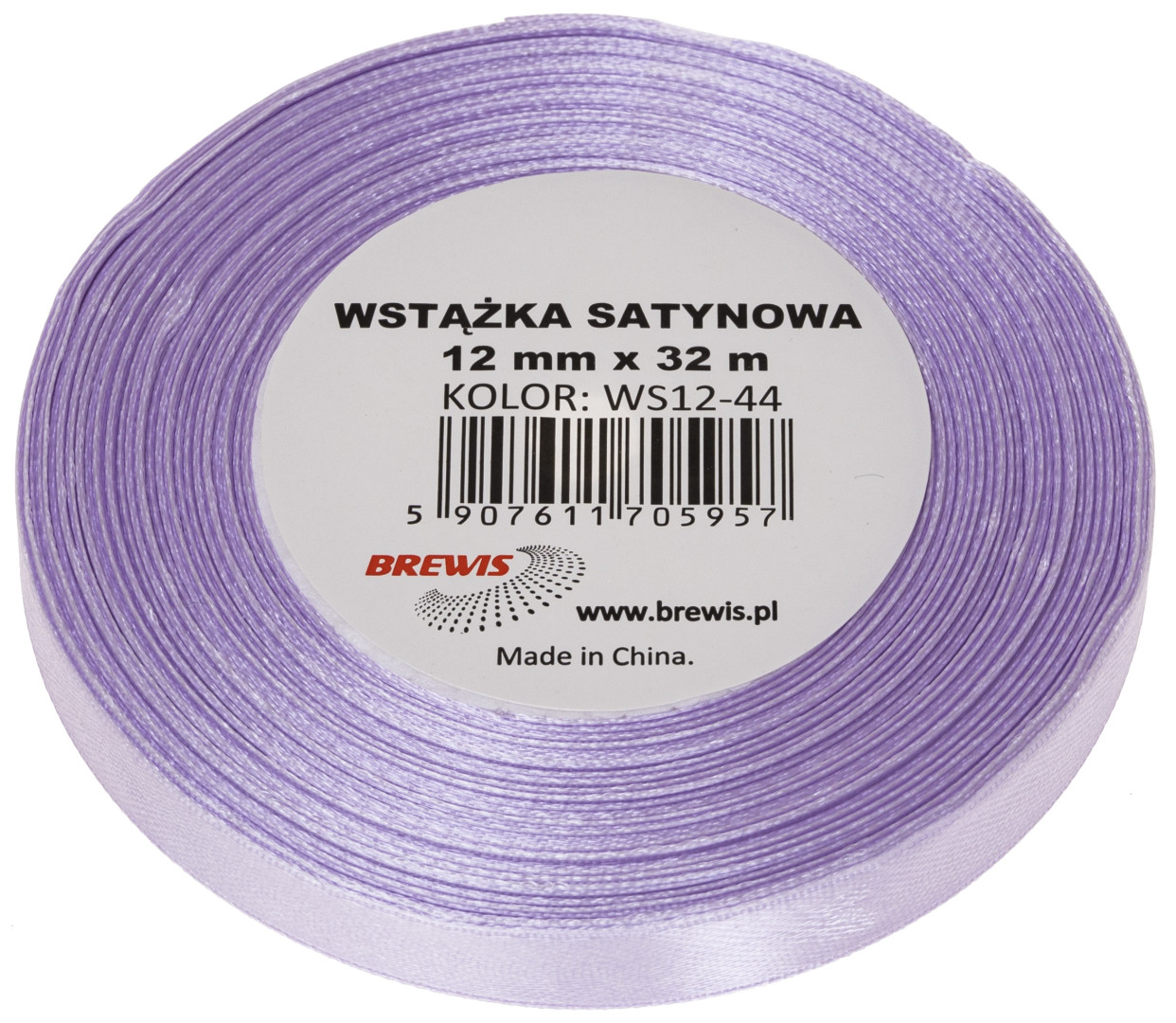Wstążka satynowa 6mmx32m jasny lawendowy WS6-44 Brewis