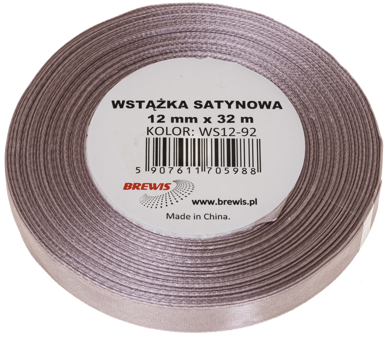 Wstążka satynowa 6mmx32m Pudrowy róż WS6-92 Brewis