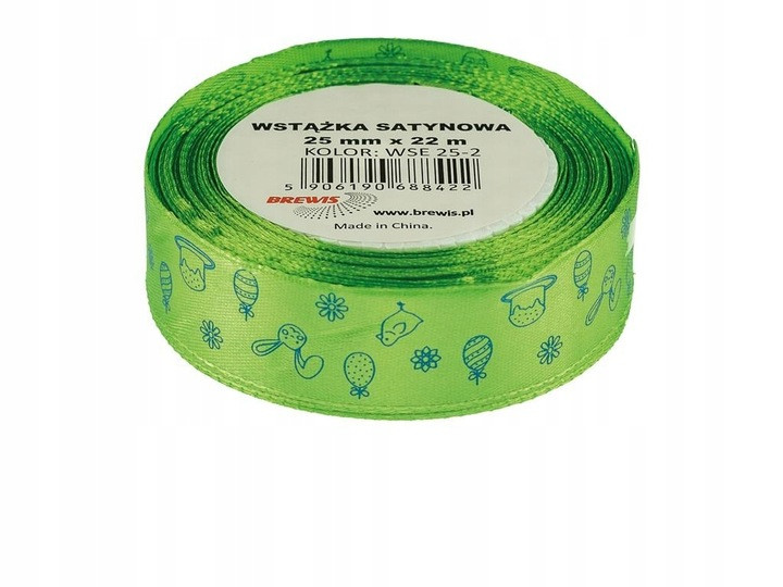 Wstążka satynowa Wielkanoc 25mmx22m WSE25-2 Brewis