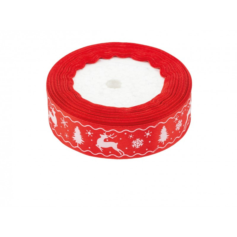 Wstążka satynowa Boże Narodzenie 25mmx22m WSX25-5 Brewis